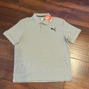 NWT Men's Shirt Sleeve Puma Polo Size Large Gray
